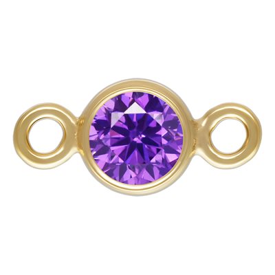 3.0mm Amethyst 3A CZ Bezel Connector