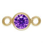 3.0mm Amethyst 3A CZ Bezel Connector