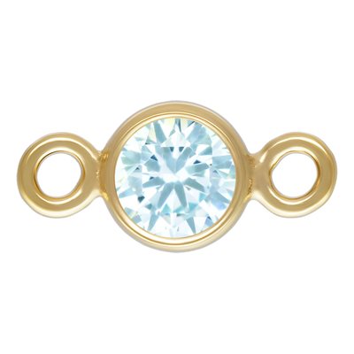 3.0mm Aquamarine 3A CZ Bezel Connector