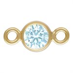 3.0mm Aquamarine 3A CZ Bezel Connector