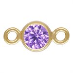3.0mm Lt Amethyst 3A CZ Bezel Connector