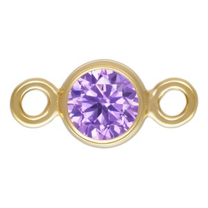 3.0mm Lt Amethyst 3A CZ Bezel Connector