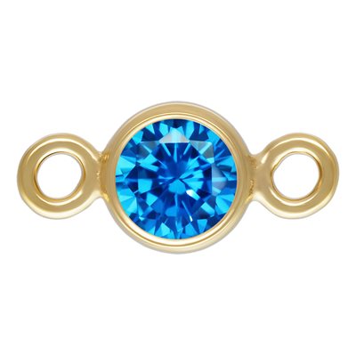 3.0mm Aqua Blue 3A CZ Bezel Connector