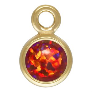 3.0mm Red Bello Opal Bezel Drop