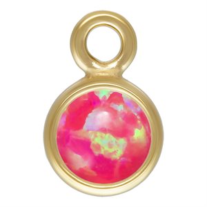3.0mm Hot Pink Bello Opal Bezel Drop