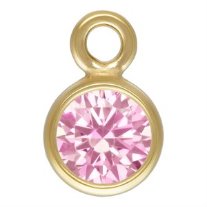 3.0mm Pink 3A CZ Bezel Drop