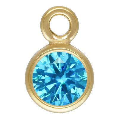 3.0mm Swiss Blue 3A CZ Bezel Drop 3.0mm Swiss Blue 3A CZ Bezel Drop