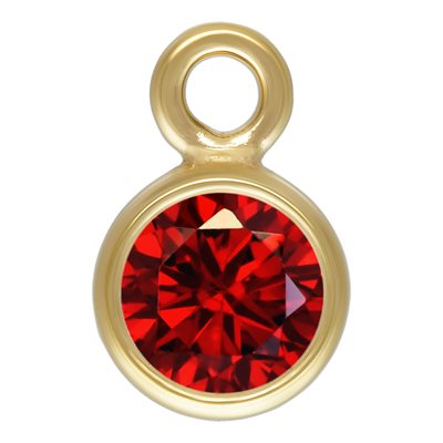3.0mm Garnet 3A CZ Bezel Drop 3.0mm Garnet 3A CZ Bezel Drop