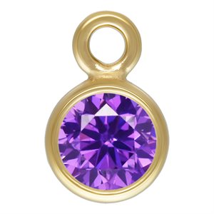 3.0mm Amethyst 3A CZ Bezel Drop