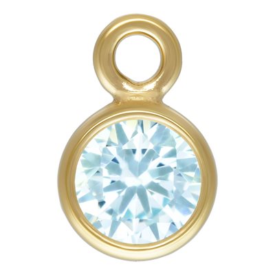 3.0mm Aquamarine 3A CZ Bezel Drop 3.0mm Aquamarine 3A CZ Bezel Drop