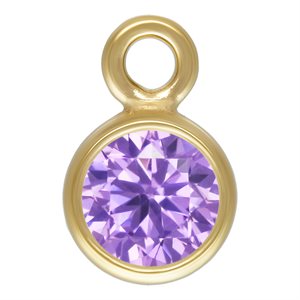 3.0mm Light Amethyst 3A CZ Bezel Drop