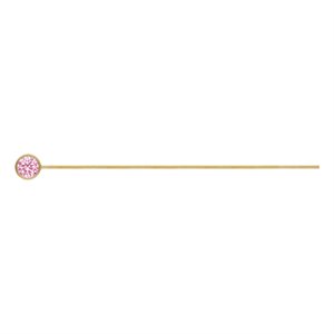 3.0mm Pink 3A CZ Bezel Headpin