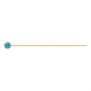 3.0mm Swiss Blue 3A CZ Bezel Headpin