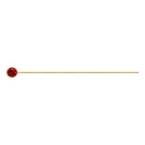 3.0mm Garnet 3A CZ Bezel Headpin