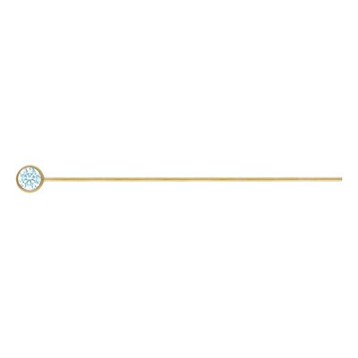 3.0mm Aquamarine 3A CZ Bezel Headpin 3.0mm Aquamarine 3A CZ Bezel Headpin