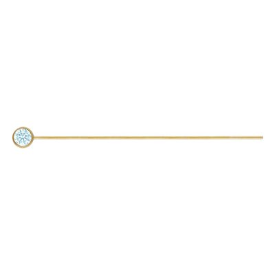 3.0mm Aquamarine 3A CZ Bezel Headpin