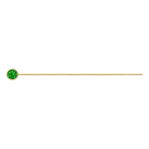 3.0mm Green 3A CZ Bezel Headpin