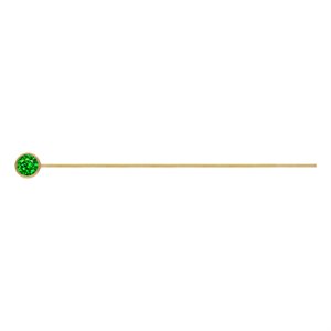 3.0mm Green 3A CZ Bezel Headpin