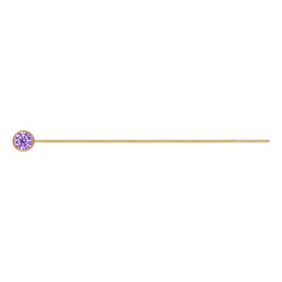 3.0mm Light Amethyst 3A CZ Bezel Headpin