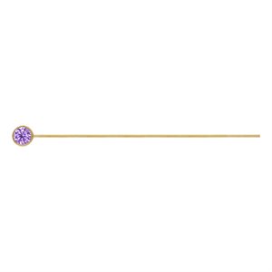 3.0mm Light Amethyst 3A CZ Bezel Headpin