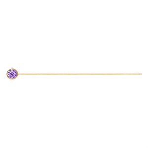 3.0mm Light Amethyst 3A CZ Bezel Headpin