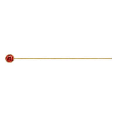 3.0mm Ruby 3A CZ Bezel Headpin 3.0mm Ruby 3A CZ Bezel Headpin
