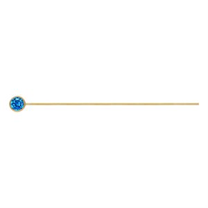 3.0mm Aqua Blue 3A CZ Bezel Headpin