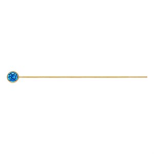 3.0mm Aqua Blue 3A CZ Bezel Headpin