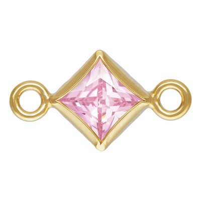 3.0mm Pink 3A CZ Square Bezel Connector