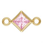 3.0mm Pink 3A CZ Square Bezel Connector