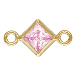 3.0mm Pink 3A CZ Square Bezel Connector