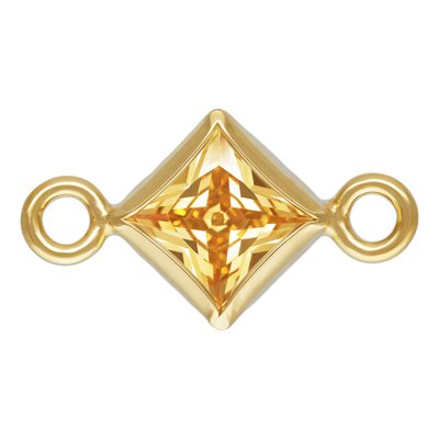 3.0mm Champagne 3A CZ Square Bezel Connector