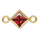 3.0mm Garnet 3A CZ Square Bezel Connector