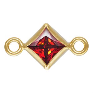 3.0mm Garnet 3A CZ Square Bezel Connector