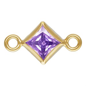 3.0mm Light Amethyst 3A CZ Square Bezel Connector