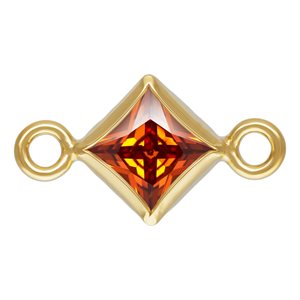 3.0mm Ruby 3A CZ Square Bezel Connector
