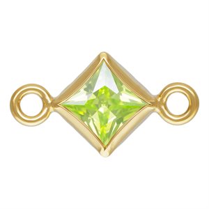 3.0mm Lime 3A CZ Square Bezel Connector
