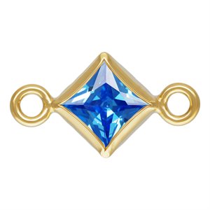 3.0mm Sapphire 3A CZ Square Bezel Connector