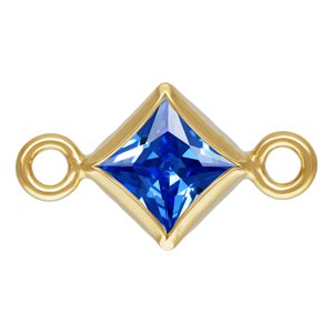 3.0mm Sapphire 3A CZ Square Bezel Connector