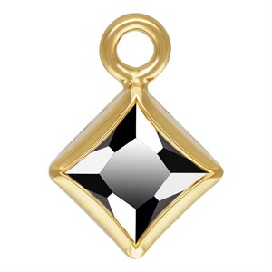 3.0mm Black 3A CZ Square Bezel Drop