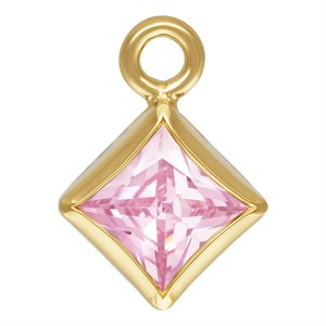 3.0mm Pink 3A CZ Square Bezel Drop