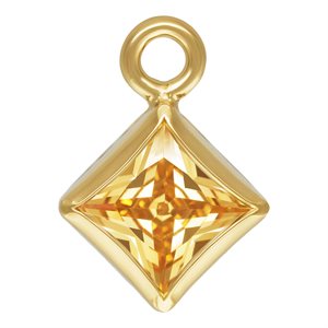 3.0mm Champagne 3A CZ Square Bezel Drop