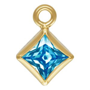 3.0mm Swiss Blue 3A CZ Square Bezel Drop