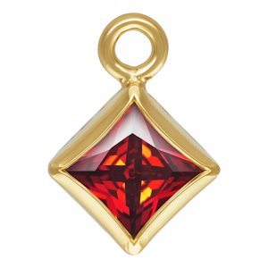 3.0mm Garnet 3A CZ Square Bezel Drop
