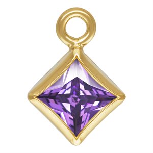 3.0mm Amethyst 3A CZ Square Bezel Drop
