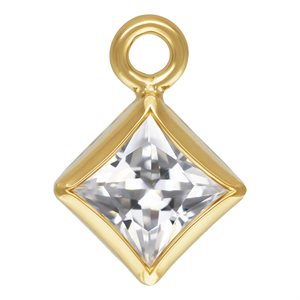 3.0mm White 3A CZ Square Bezel Drop
