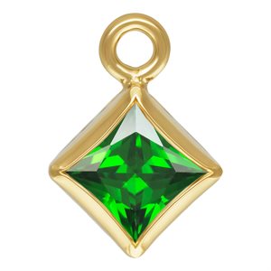 3.0mm Green 3A CZ Square Bezel Drop