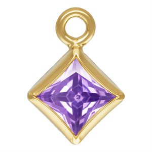 3.0mm Light Amethyst 3A CZ Square Bezel Drop