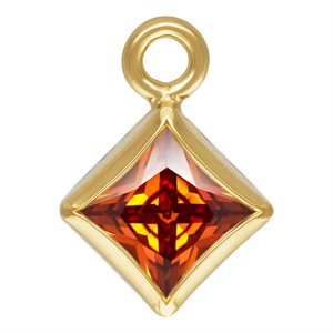 3.0mm Ruby 3A CZ Square Bezel Drop