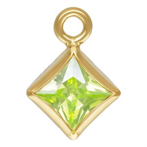 3.0mm Lime 3A CZ Square Bezel Drop